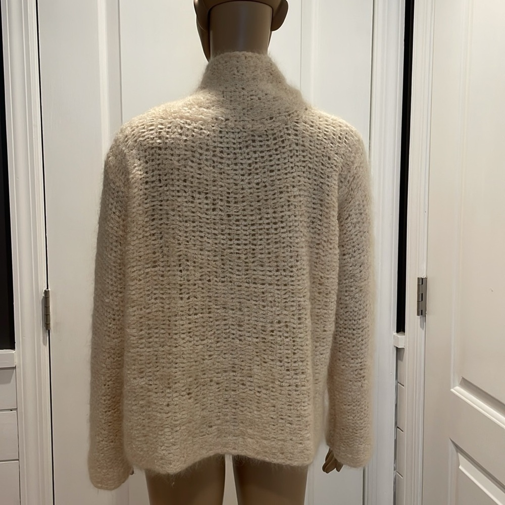 Eileen Fisher Italian yarn loose knit Womens Boxy Sweater creamy size L - Picture 5 of 5